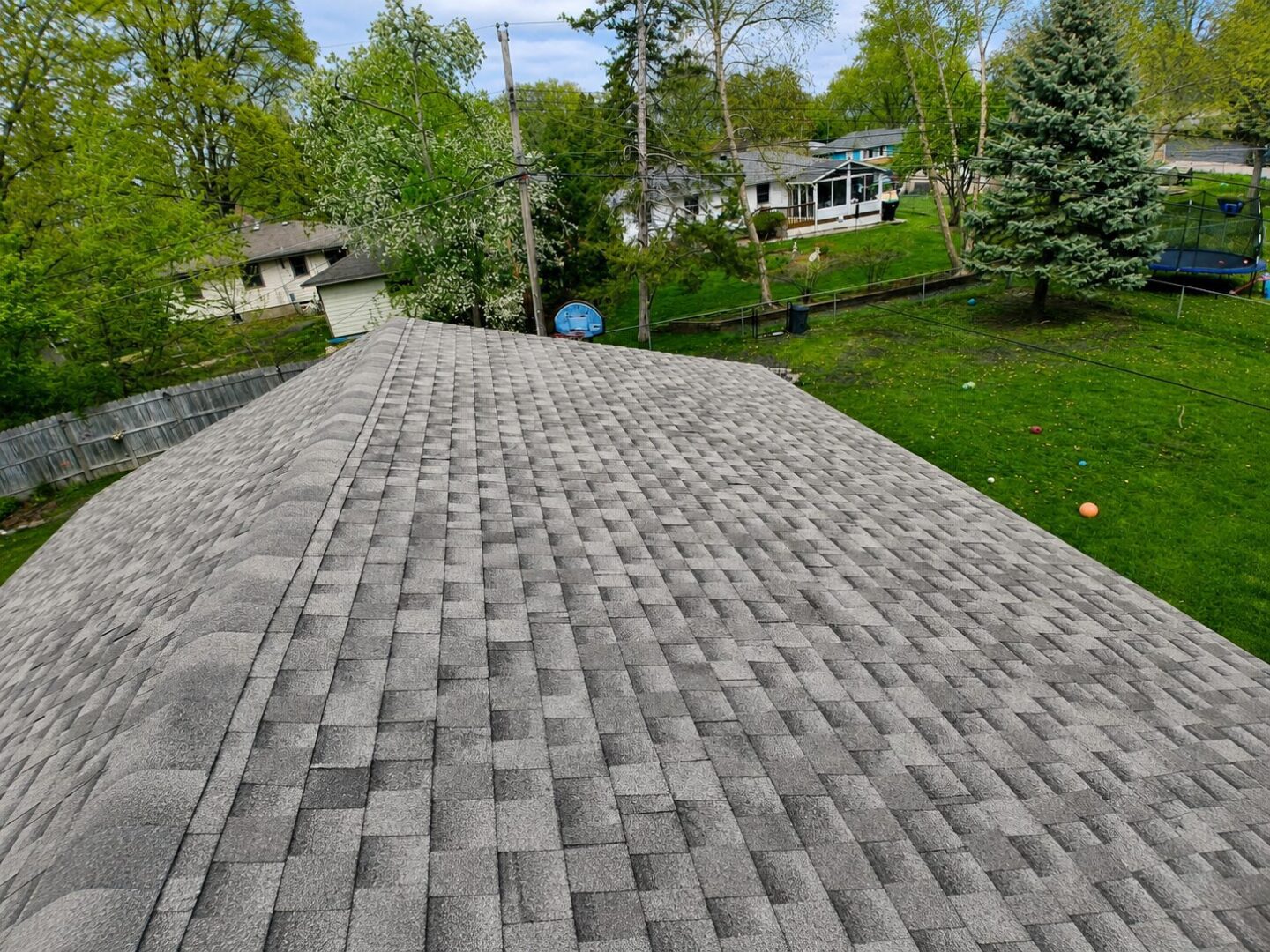 New GAF Timberline HDZ architectural shingles installed on a roof on 45½ Avenue N in New Hope, Minnesota