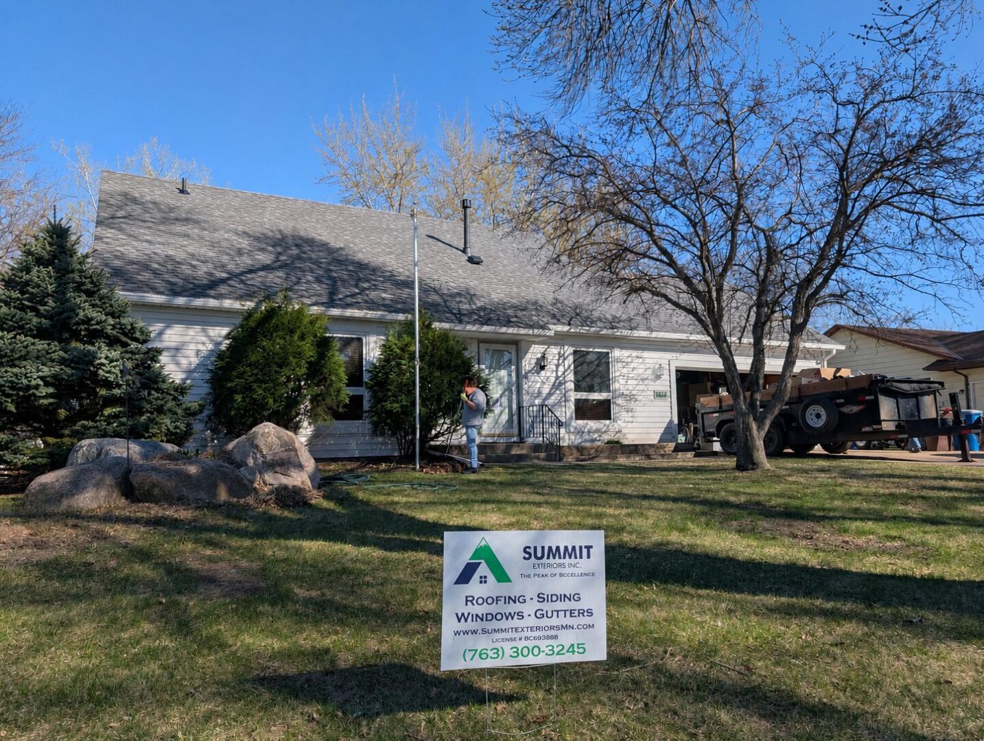 New GAF Timberline HDZ shingle roof installed on a home on Wellington Ln N in Maple Grove, Minnesota